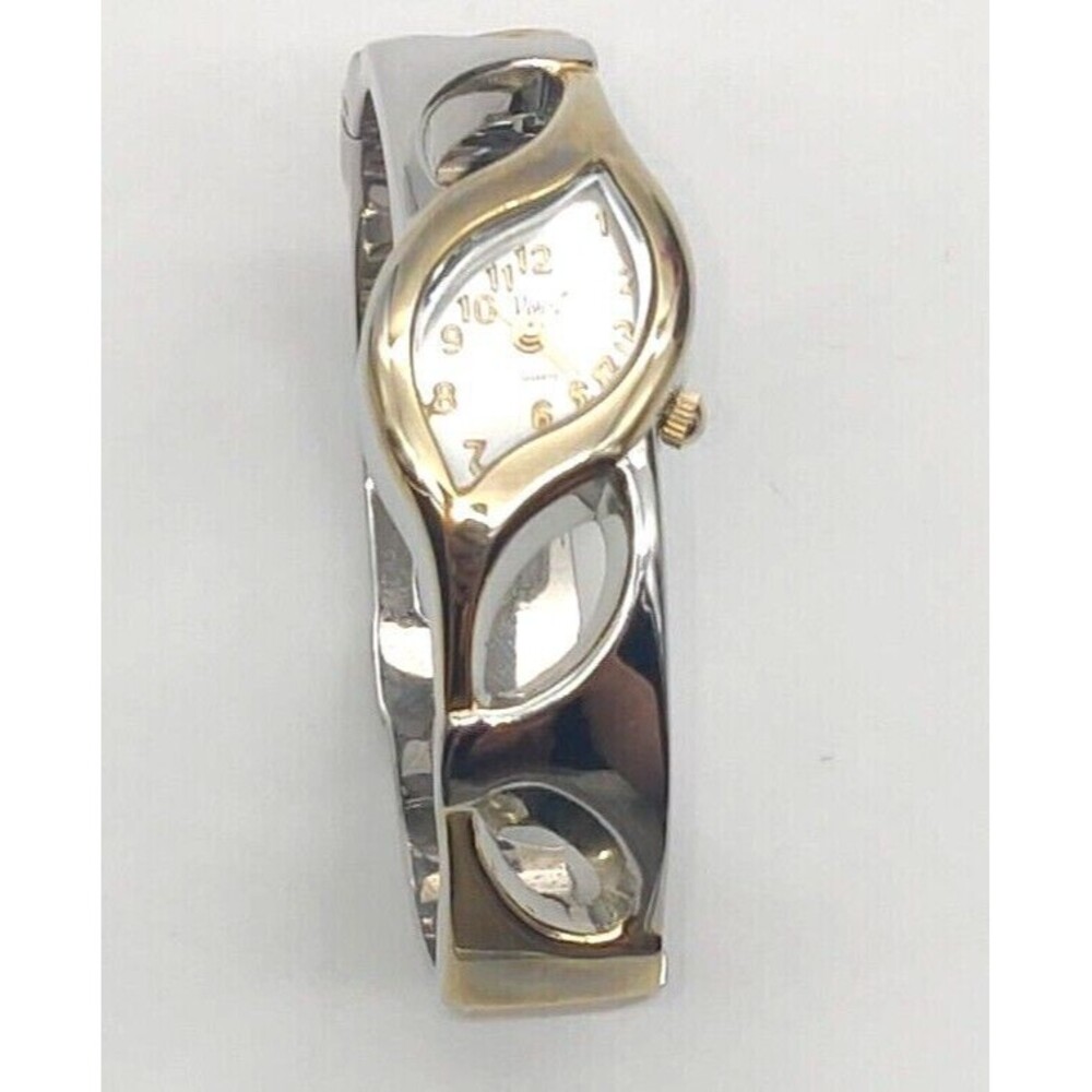 Viviani Two Tone Silver Gold Cuff Watch -Tested Working